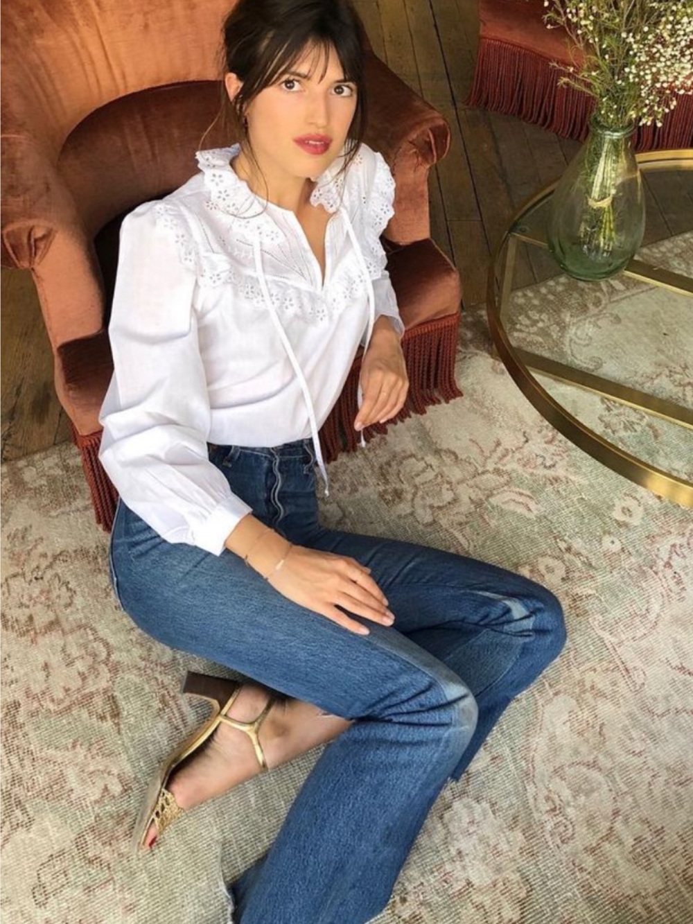 Rouje white cotton top